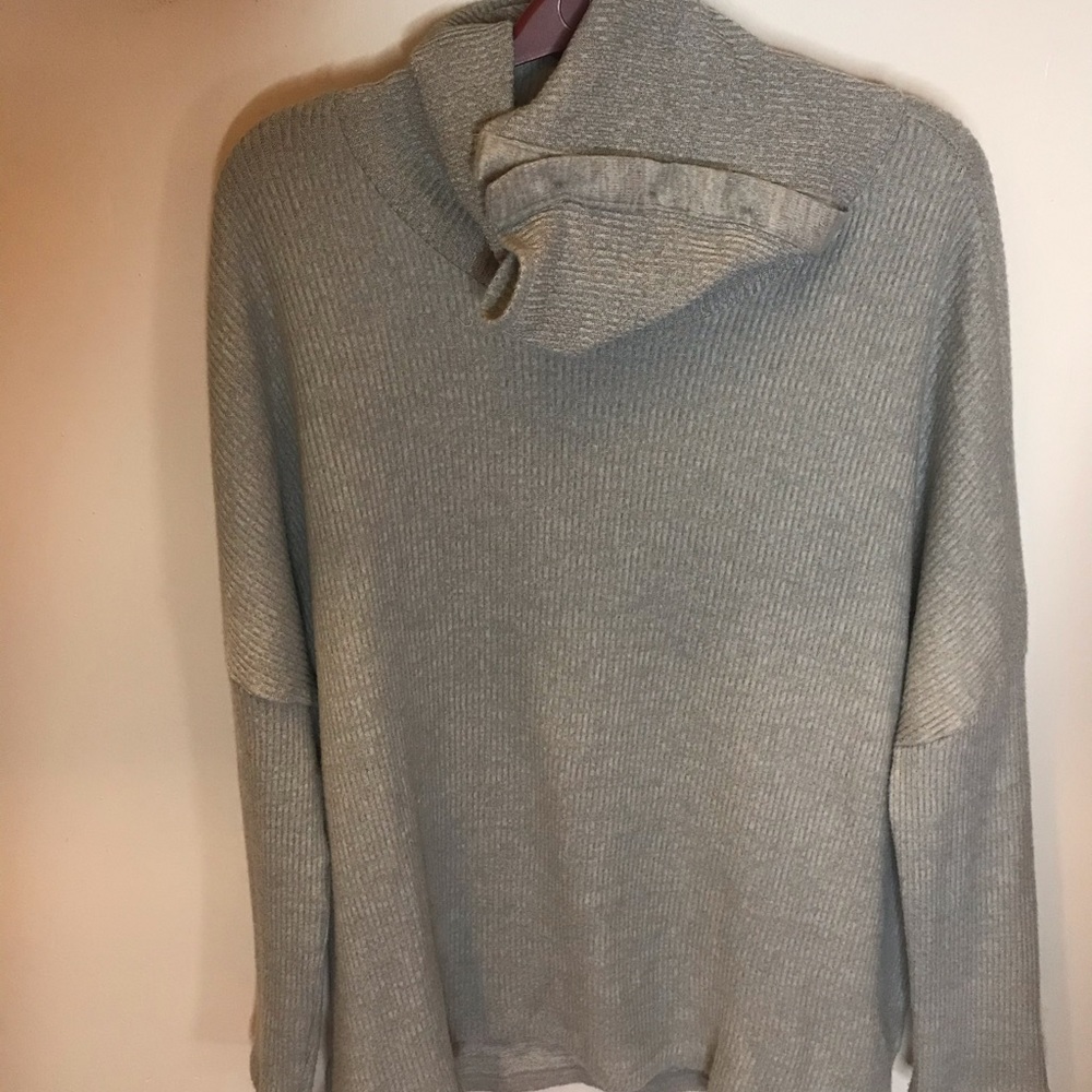 cowl neck button sweater